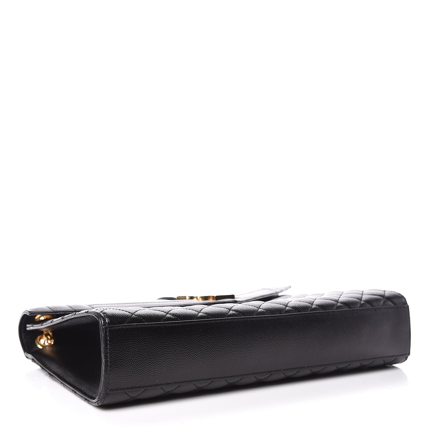 Saint Laurent Grain De Poudre Textured Mixed Matelasse Large Triquilt Monogram Satchel Black 4 of 10