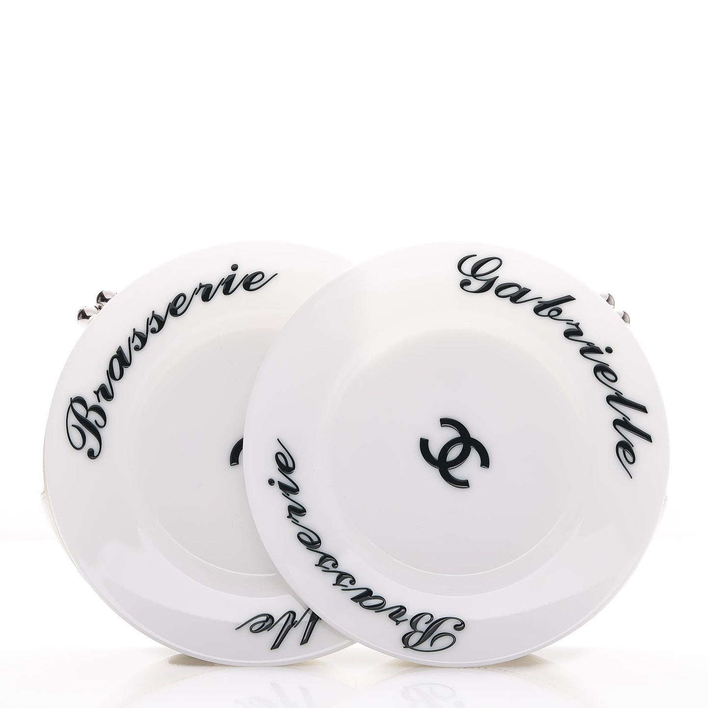 Plexiglass Brasserie Gabrielle Plates Minaudiere White