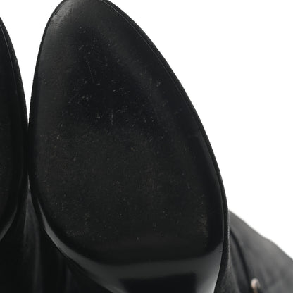 Saint Laurent Suede Knee High Boots 40 Black 5 of 8