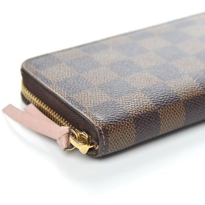 Louis Vuitton Damier Ebene Clemence Wallet Rose Ballerine 8 of 12