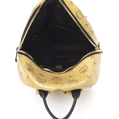 MCM Metallic Visetos Studded Small Dual Stark Backpack Gold 4 of 11