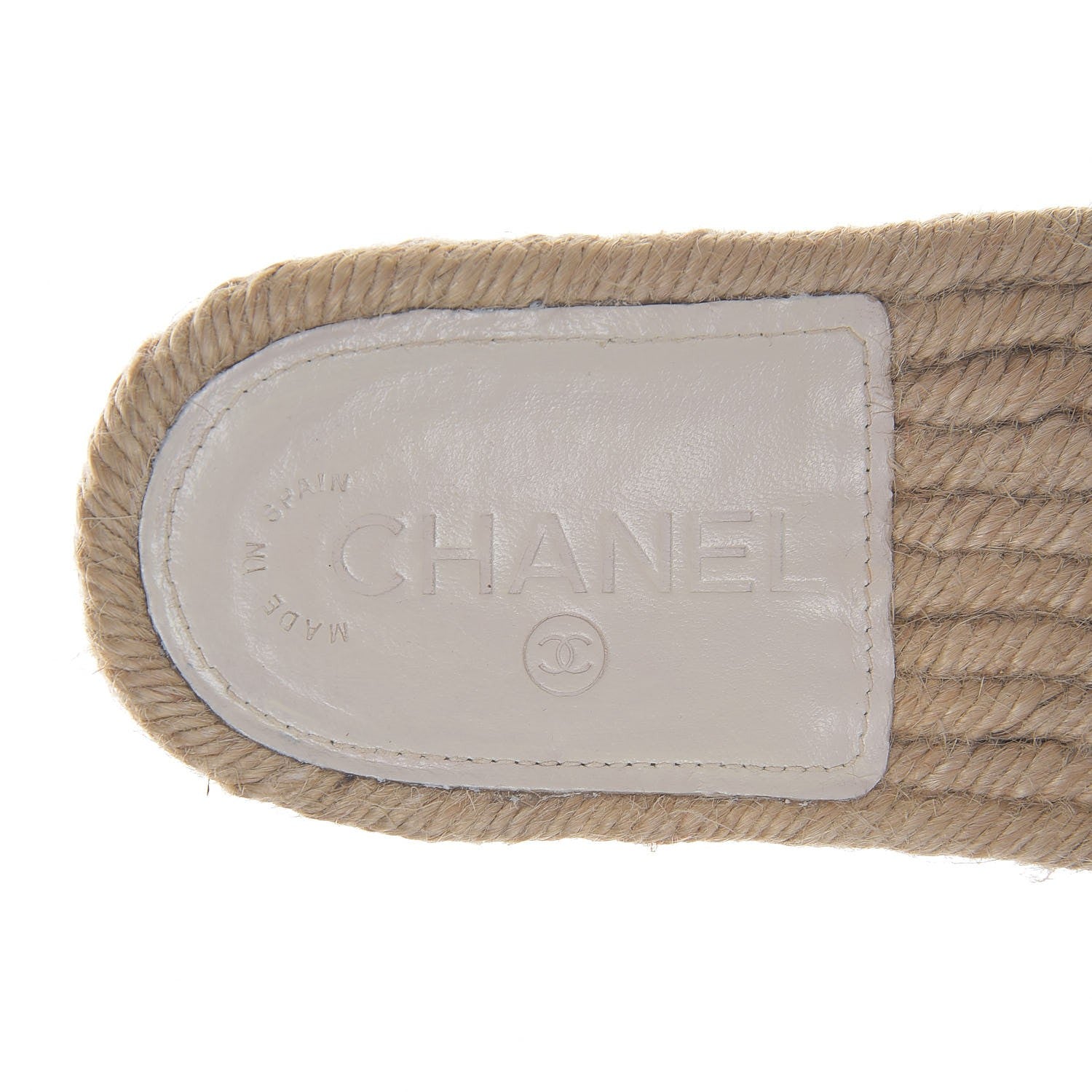 Chanel Calfskin Gripoix CC Espadrille Sandals 37.5 White 8 of 11
