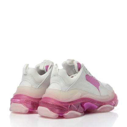 Balenciaga Fabric Mesh Clear Sole Womens Triple S Sneakers 38 White Pink 4 of 8