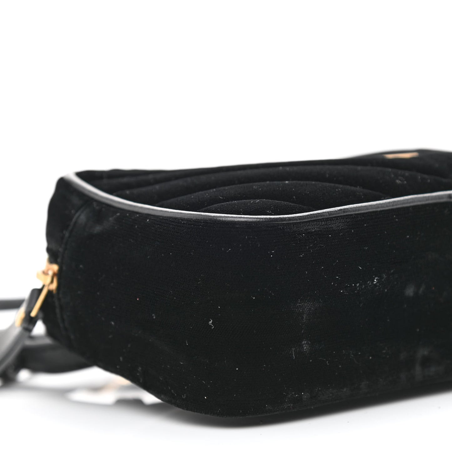 Velour Matelasse Monogram Lou Belt Bag Black