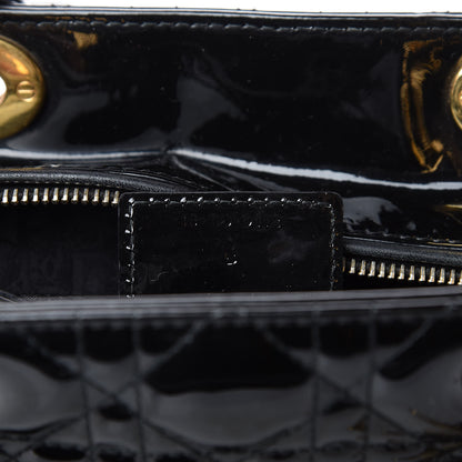 Christian Dior Patent Cannage Large Lady Dior Black 6 of 10