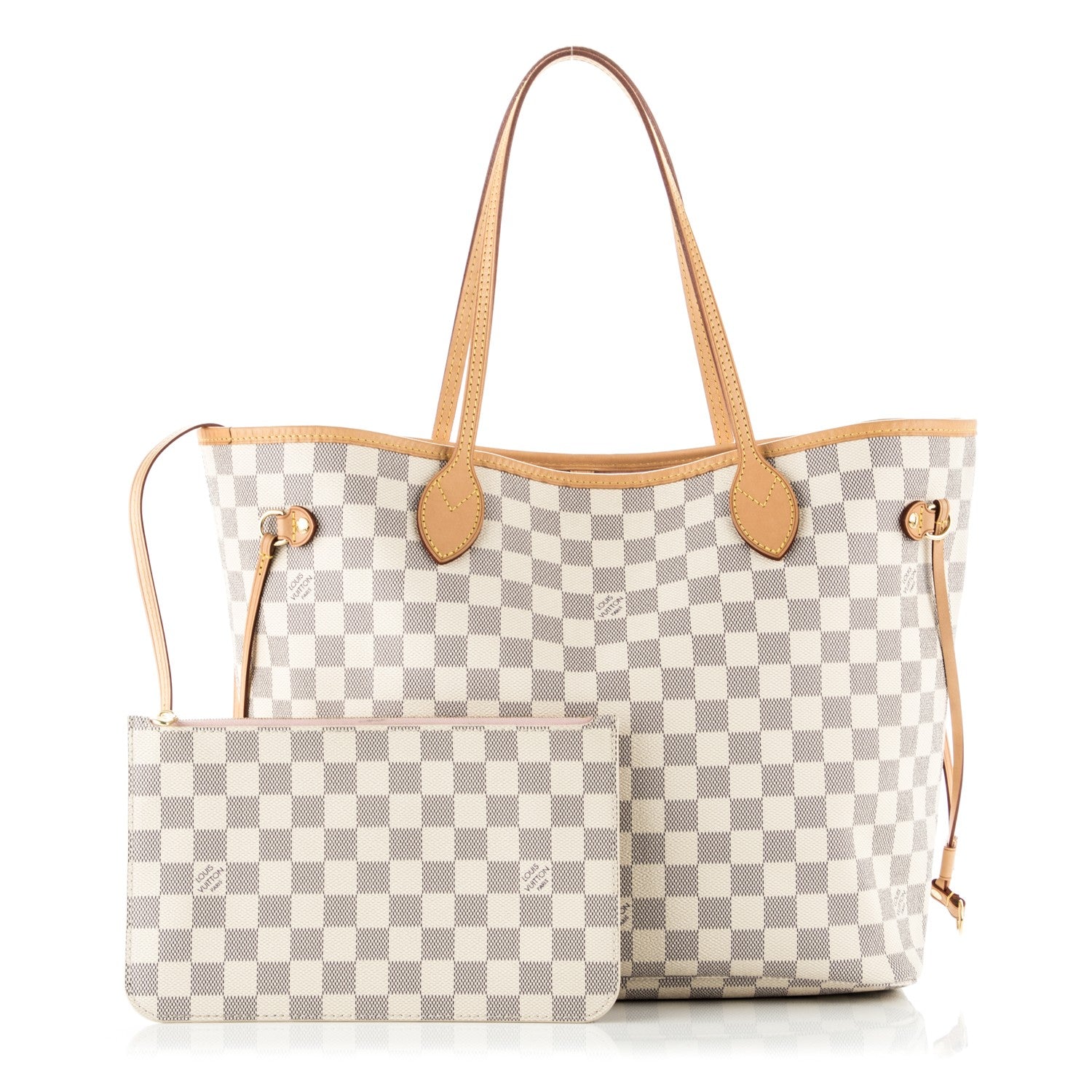Louis Vuitton Damier Azur Neo Neverfull MM Rose Ballerine 1 of 8