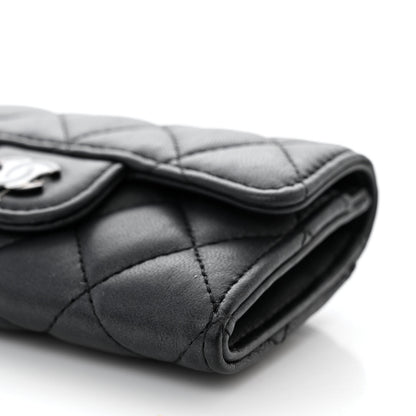 Chanel Lambskin Quilted Flap Card Holder Wallet So Black 10 of 11