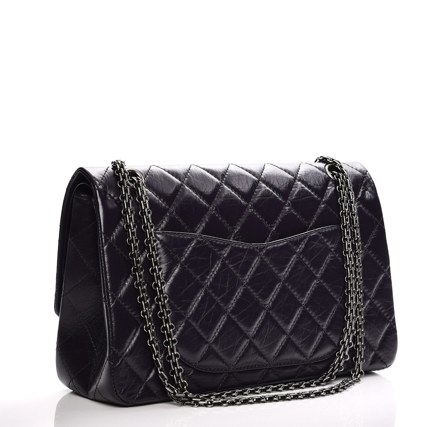Aged Calfskin Quilted 2.55 Reissue 227 Flap Dark Purple