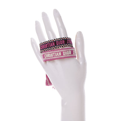 Christian Dior Woven Cotton J'Adior Friendship Bracelet Set Purple Rose 2 of 4