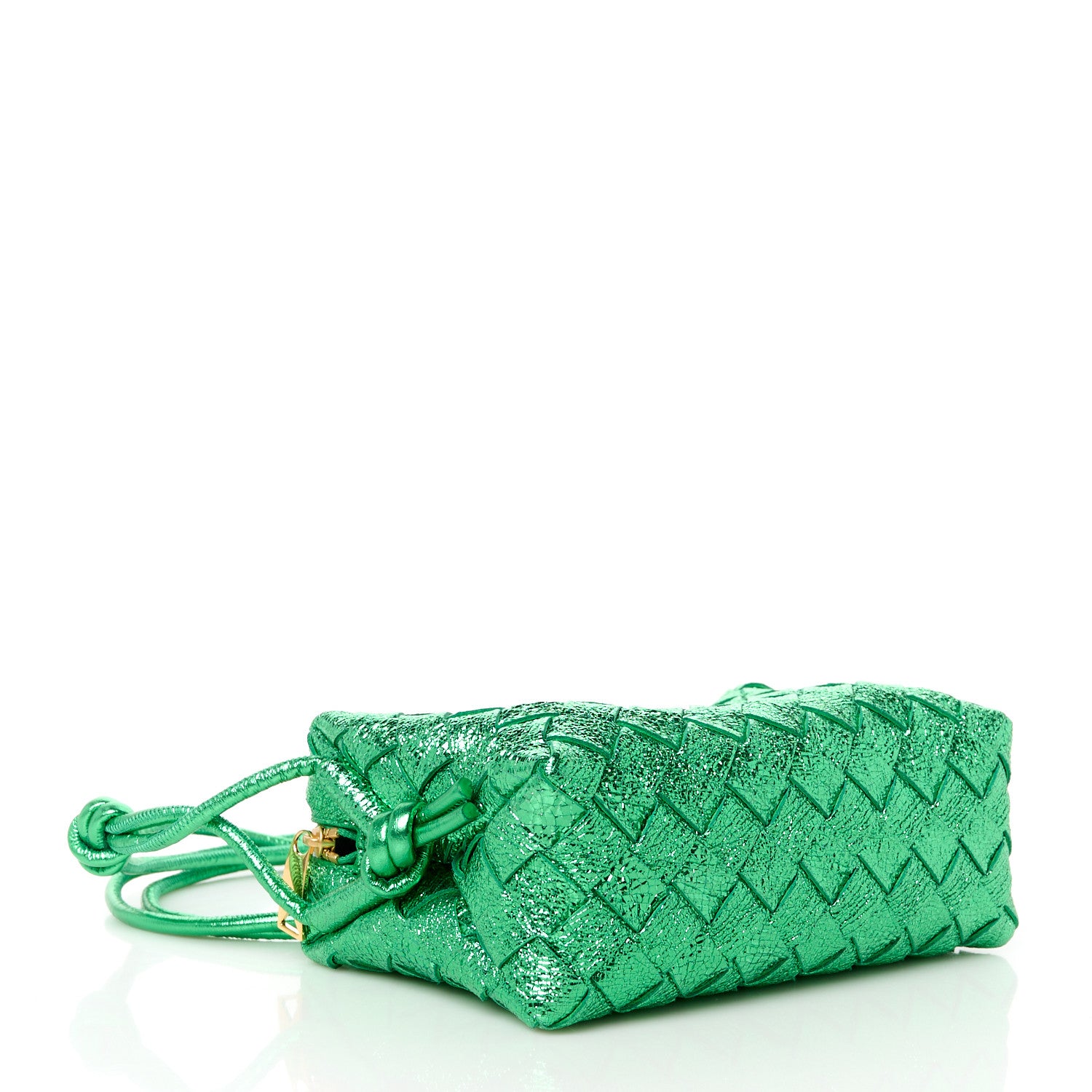 Bottega Veneta Metallic Calfskin Intrecciato Mini Loop Camera Bag Parakeet 4 of 10