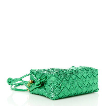 Bottega Veneta Metallic Calfskin Intrecciato Mini Loop Camera Bag Parakeet 4 of 10