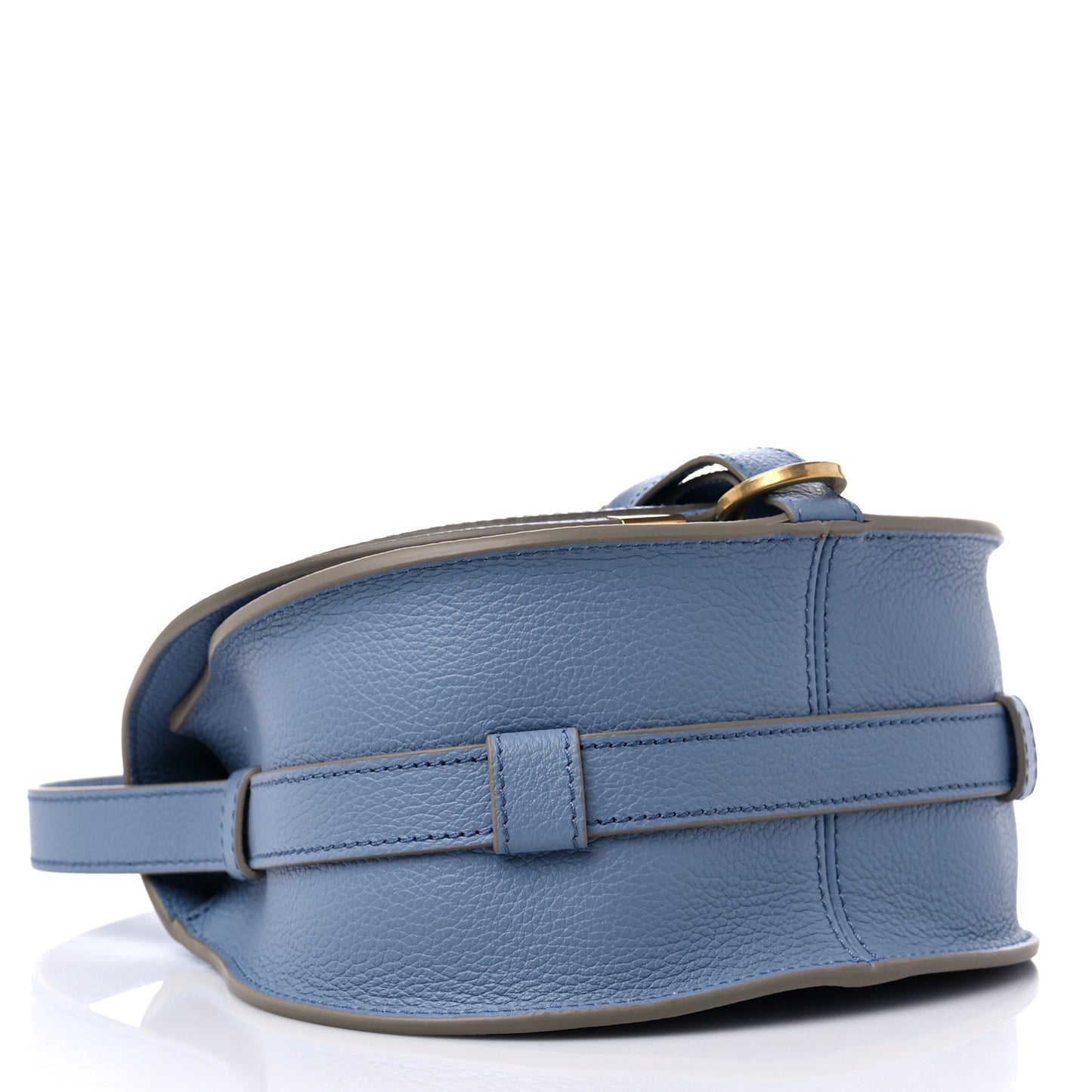 Grained Calfskin Small Marcie Saddle Bag Shady Cobalt