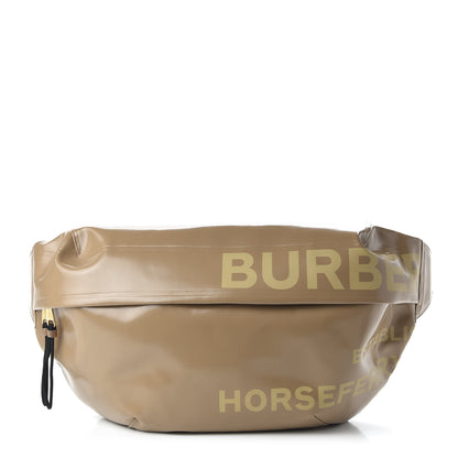 Burberry Coated Canvas Horseferry Print Extra Large Bum Bag Beige 1 of 9