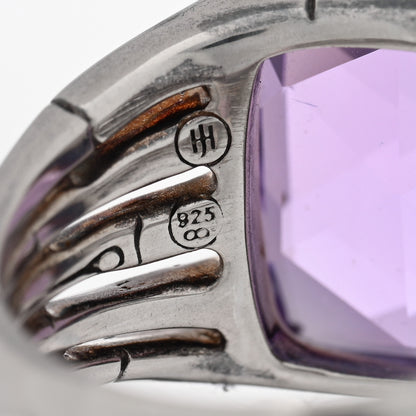John Hardy Sterling Silver Amethyst Bamboo Ring 61 9.5 4 of 4