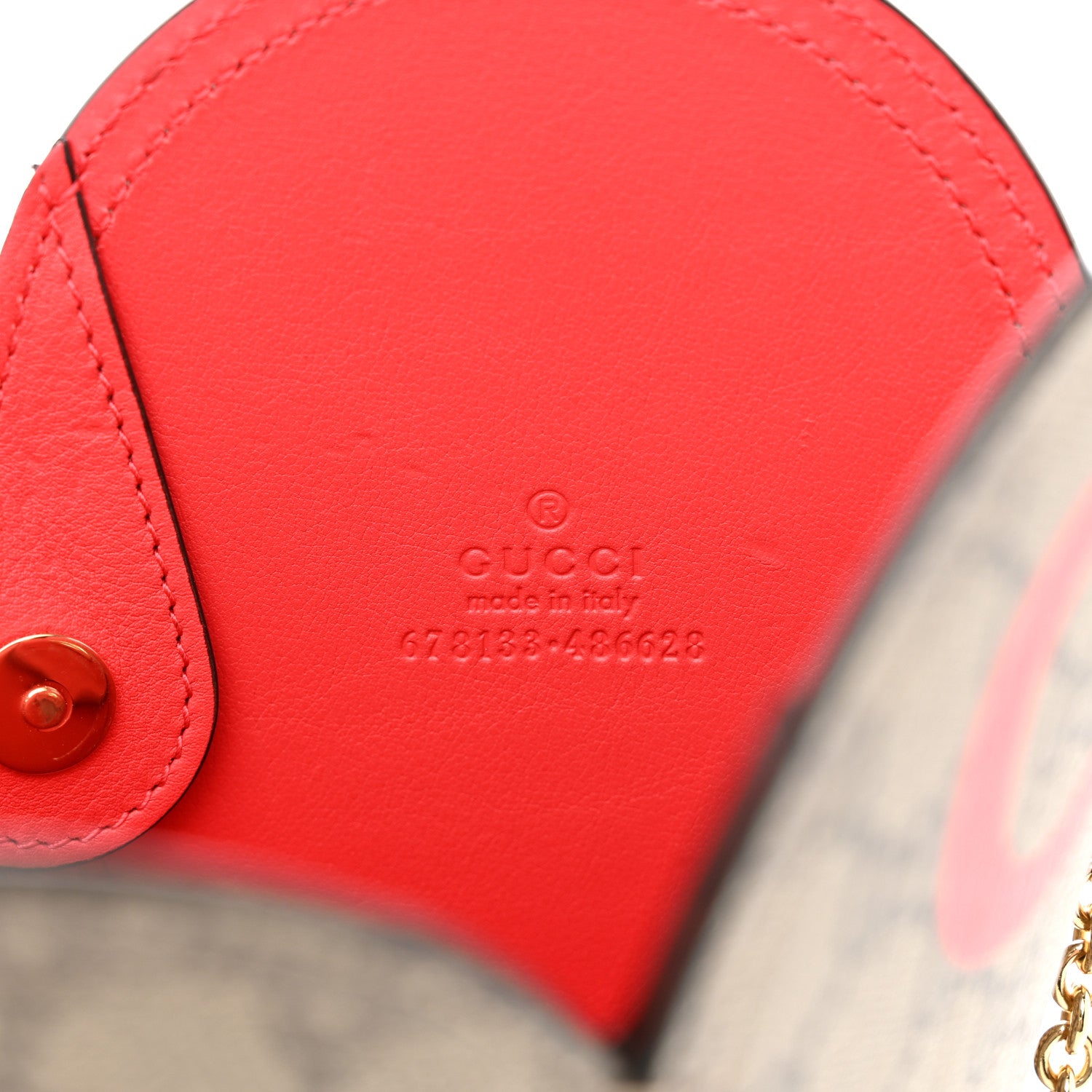 Gucci GG Supreme Monogram Love Valentines Day Small Heart Bag Beige Ebony New Geranium 6 of 10