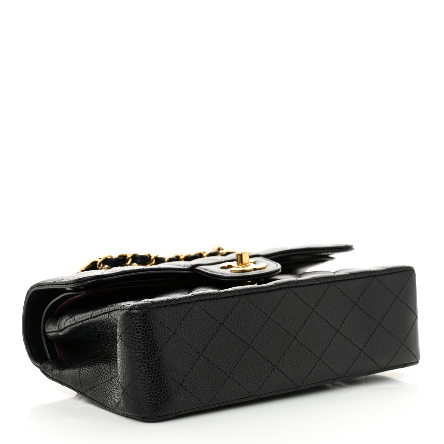 Caviar Quilted Small Double Flap Black
