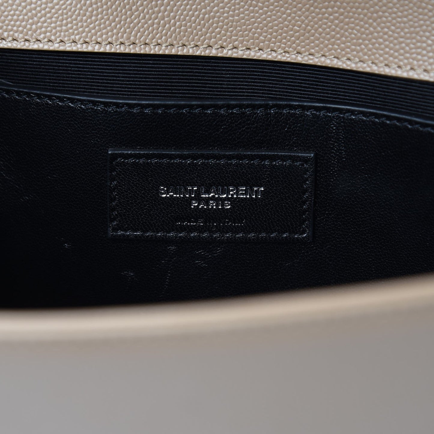 Grain De Poudre Medium Classic Monogram Kate Satchel Sable Beige