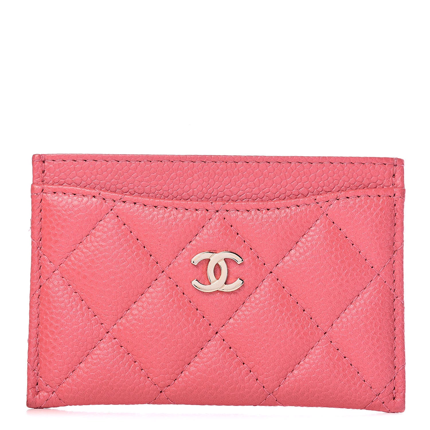 Chanel Caviar Quilted Card Holder Pink 1 of 8