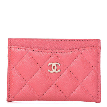 Chanel Caviar Quilted Card Holder Pink 1 of 8