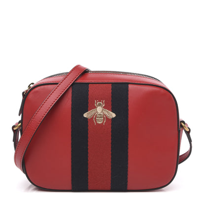 Gucci Calfskin Web Small Webby Bee Shoulder Bag Red 1 of 14