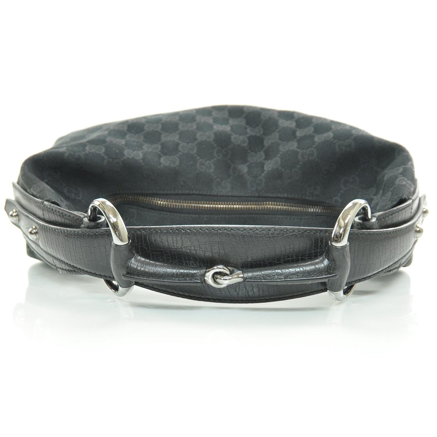 Monogram Medium Horsebit Chain Hobo Black