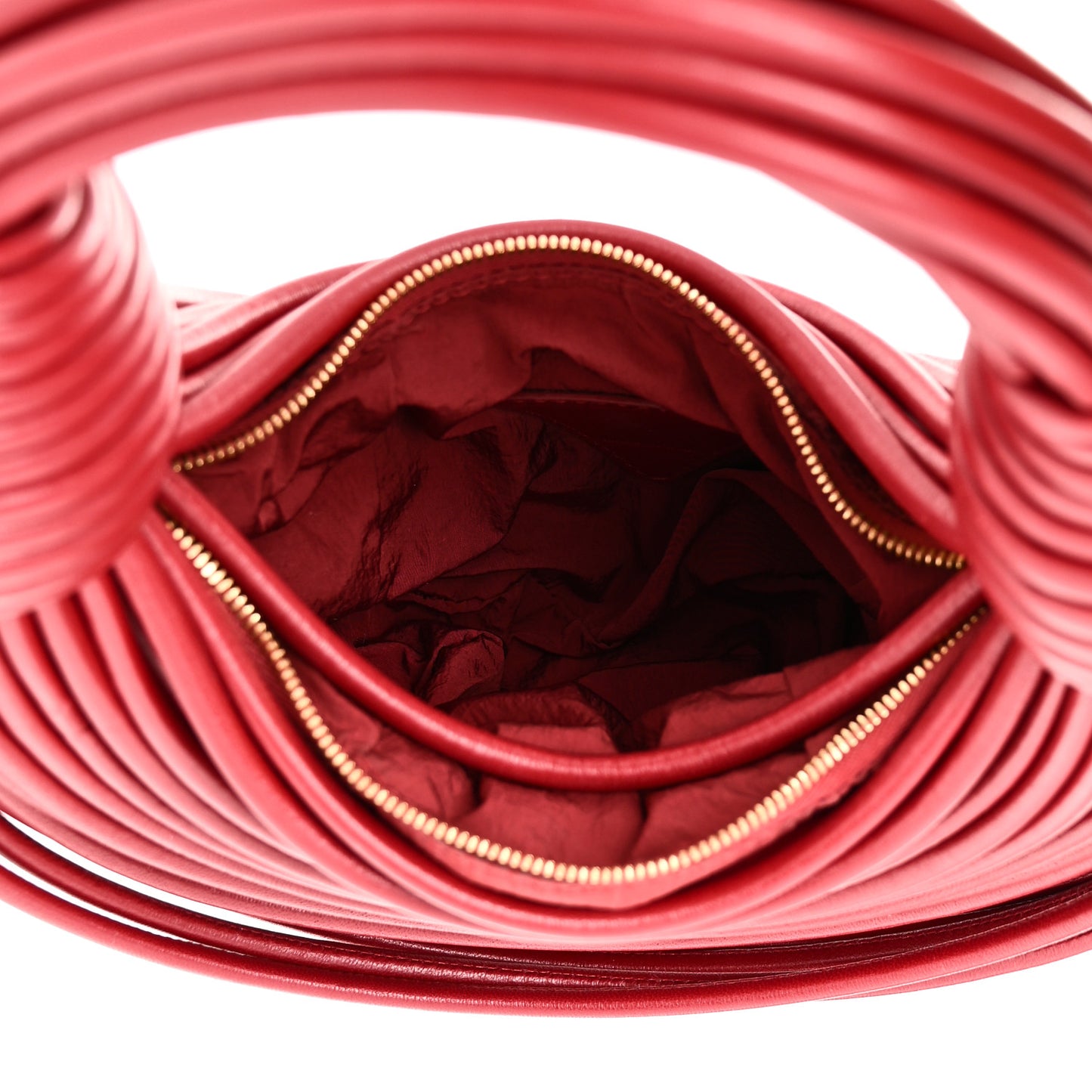 Nappa Mini Tubular Double Knot Dark Red