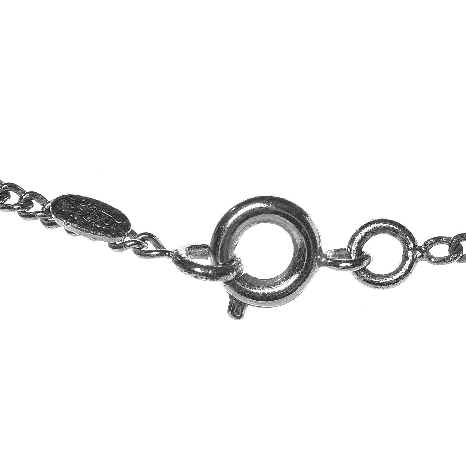 Chanel Crystal Timeless CC Necklace Silver 5 of 7