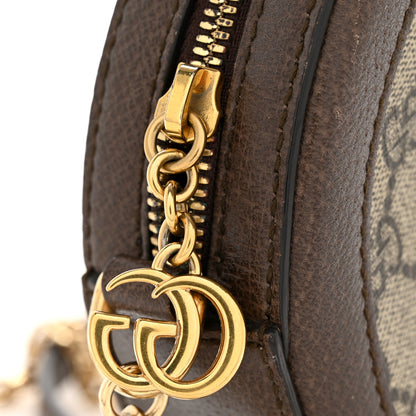 Gucci GG Supreme Monogram Web Mini Ophidia Round Shoulder Bag Brown 11 of 12