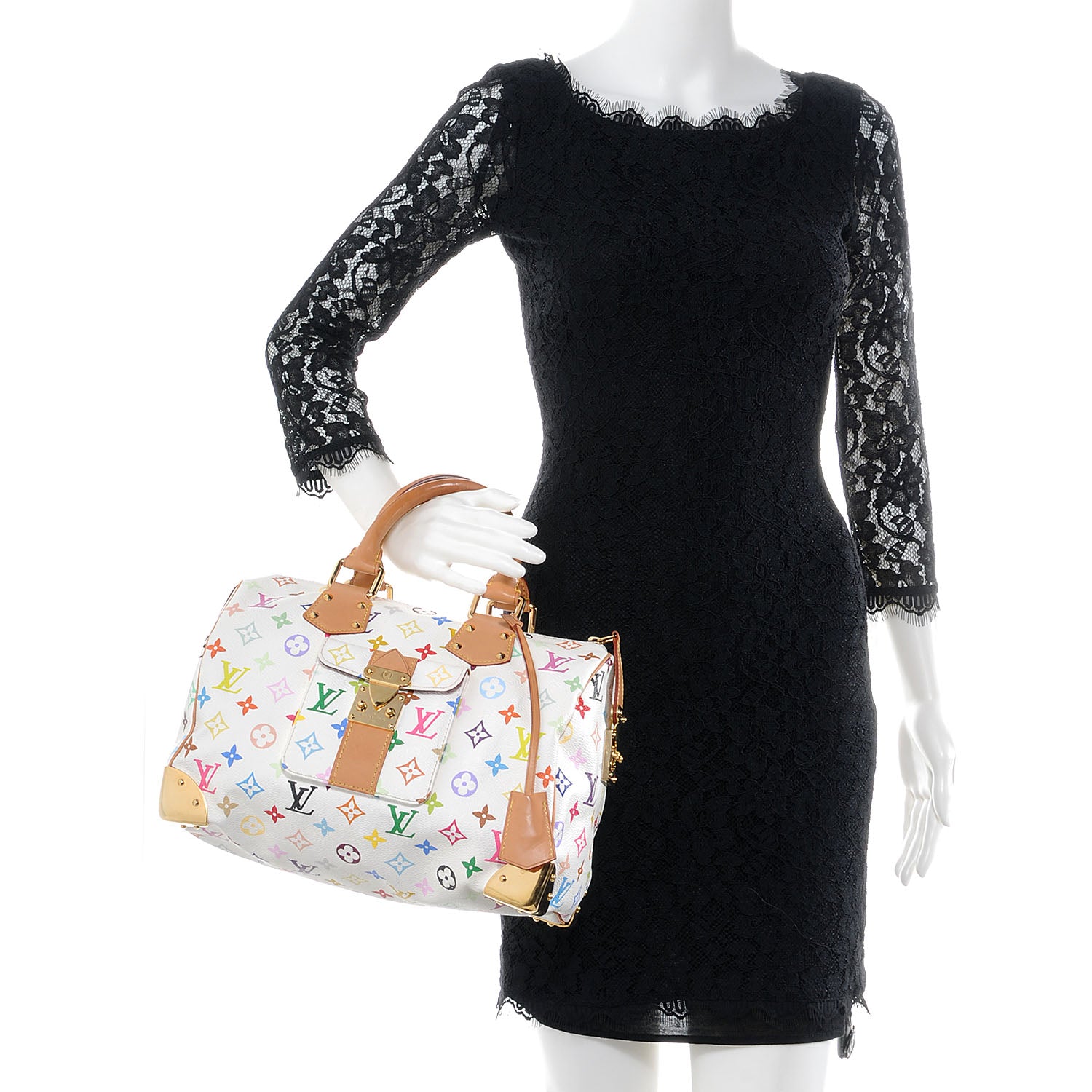 Louis Vuitton Monogram Multicolor Speedy 30 White 2 of 11