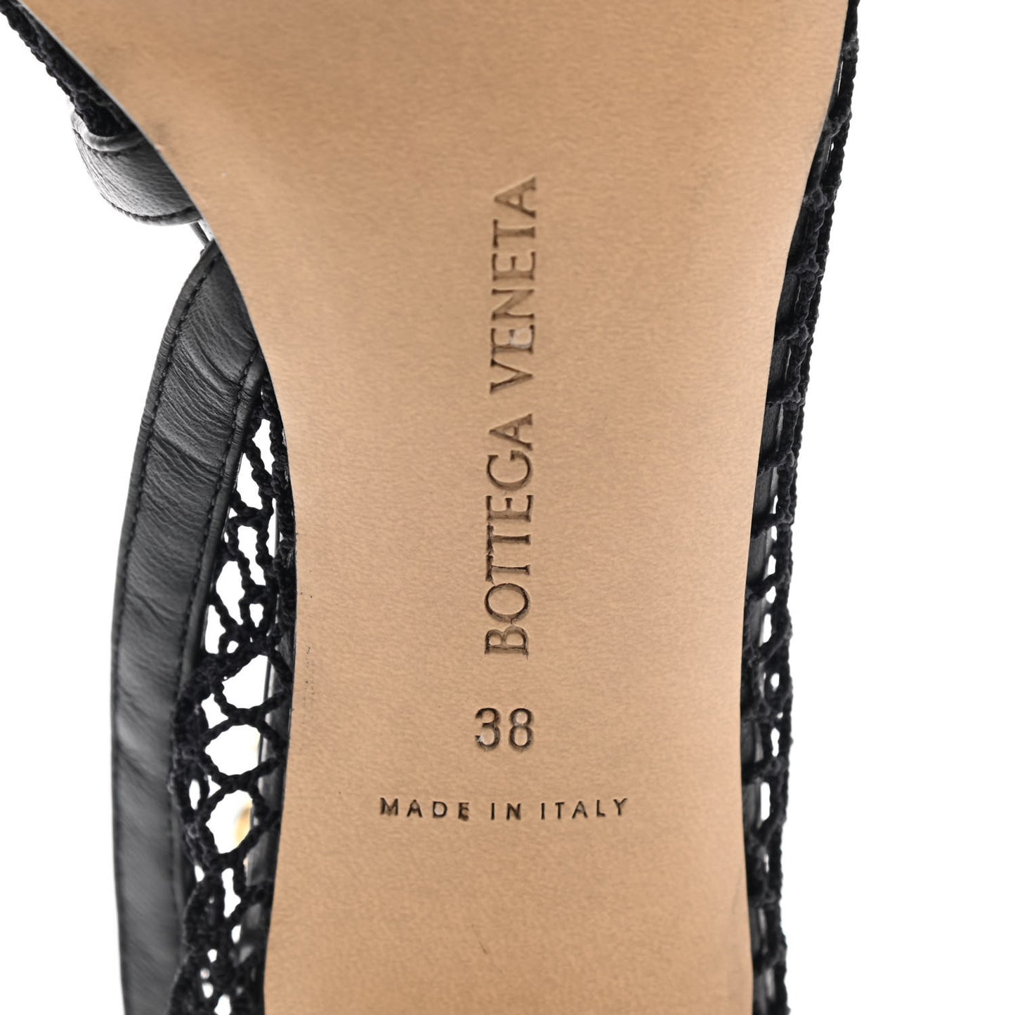 Mesh Nappa Chunky Chain Sandals 38 Black