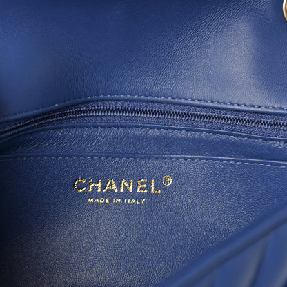 Chanel Lambskin Chevron Quilted Mini Rectangular Flap Blue 7 of 11