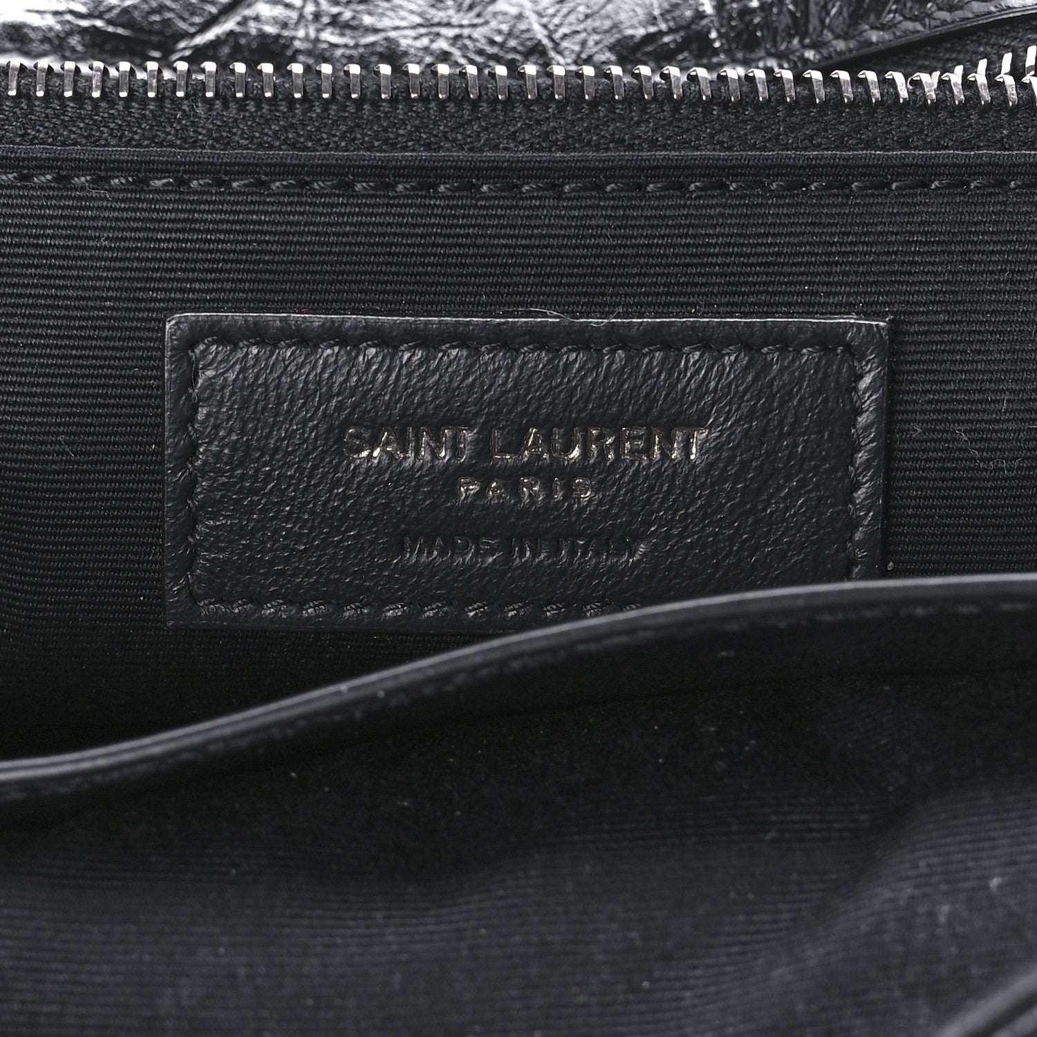 Saint Laurent Crinkled Calfskin Matelasse Monogram Medium Niki Chain Satchel Black 7 of 13