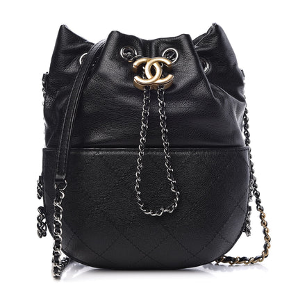 Chanel Calfskin Quilted Small Gabrielle Bucket Black 1 of 7