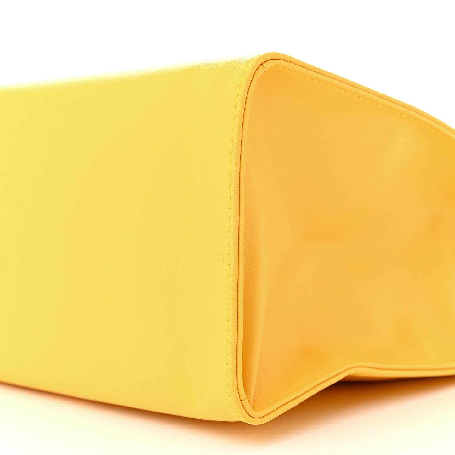 Vegan Leather Medium Shopping Bag Yellow