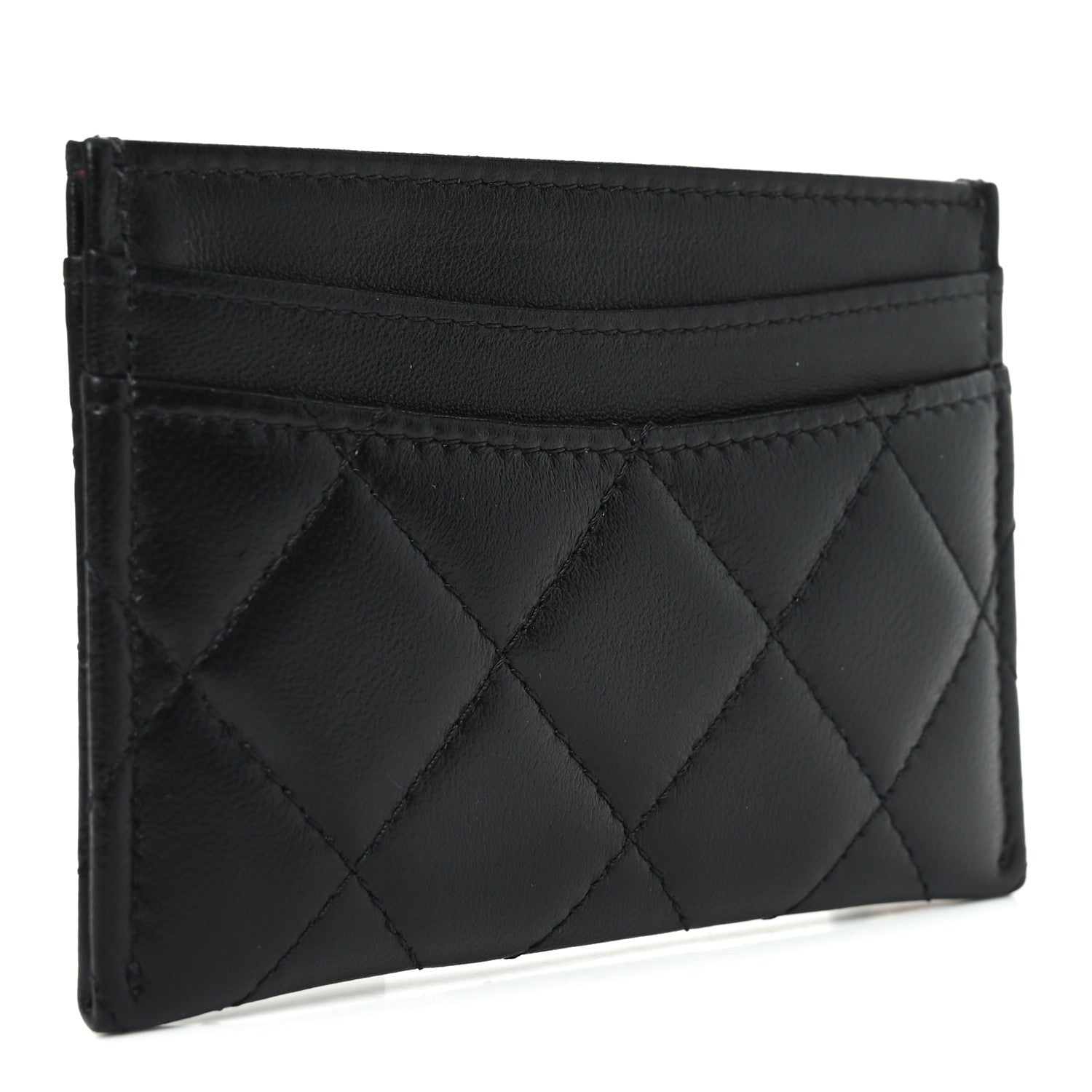 Chanel Lambskin Quilted Card Holder Black 3 of 9