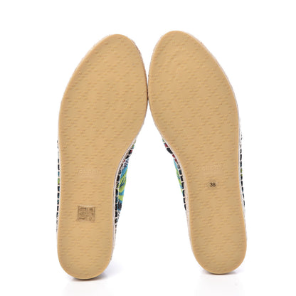 Gucci Tapestry Brocade Blind For Love Espadrilles 38 Acquamarine Green Black 5 of 9