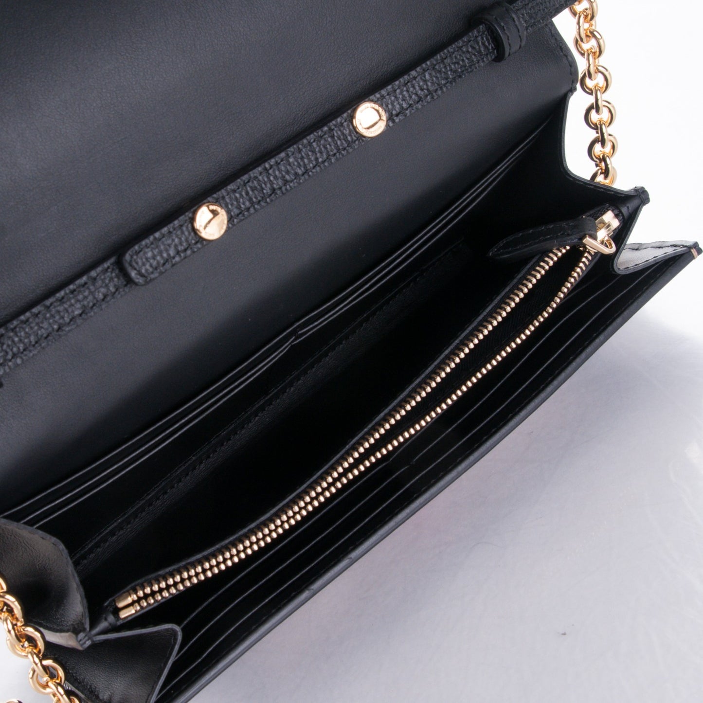 Grainy Calfskin House Check Henley Wallet On Chain Black