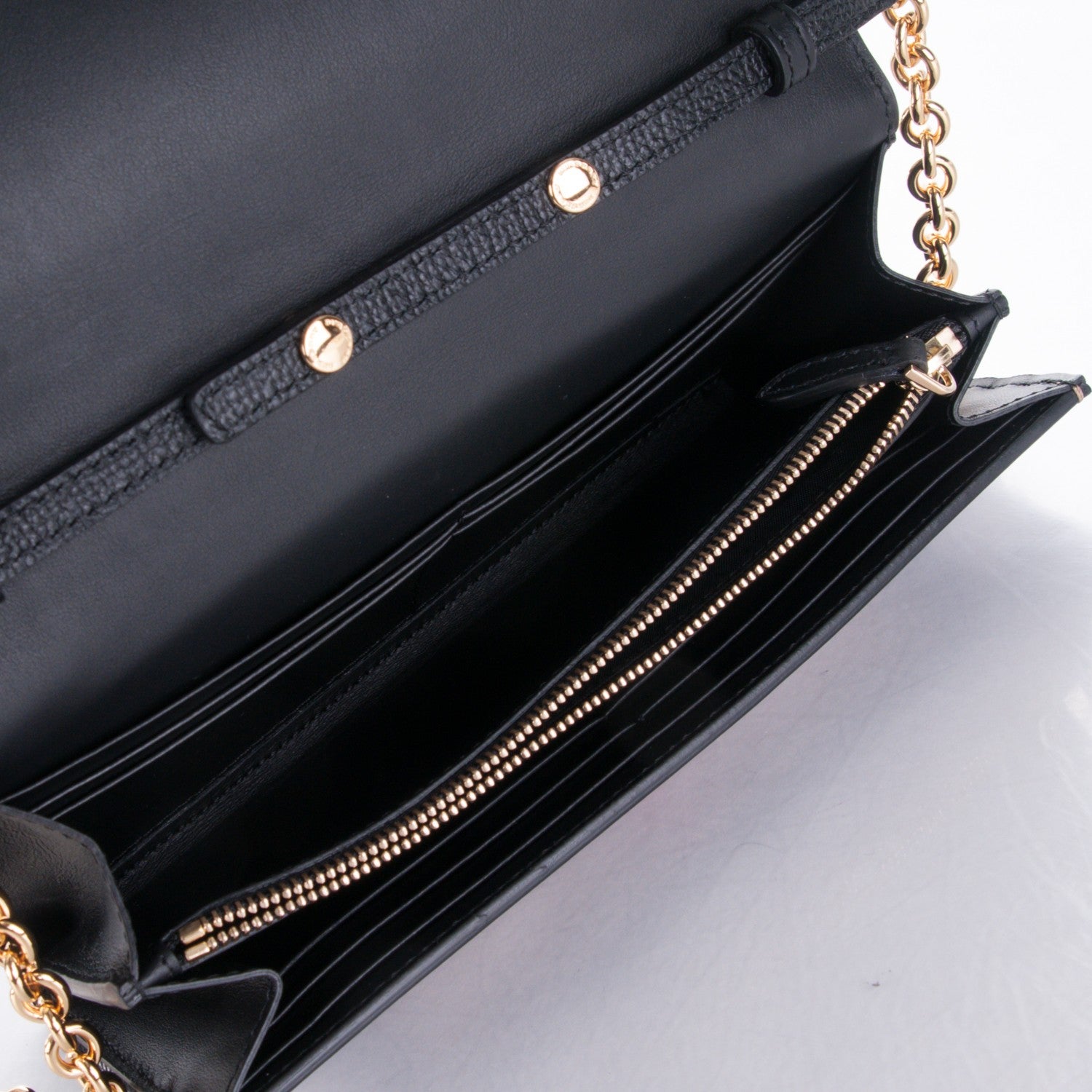 Burberry Grainy Calfskin House Check Henley Wallet On Chain Black 6 of 6