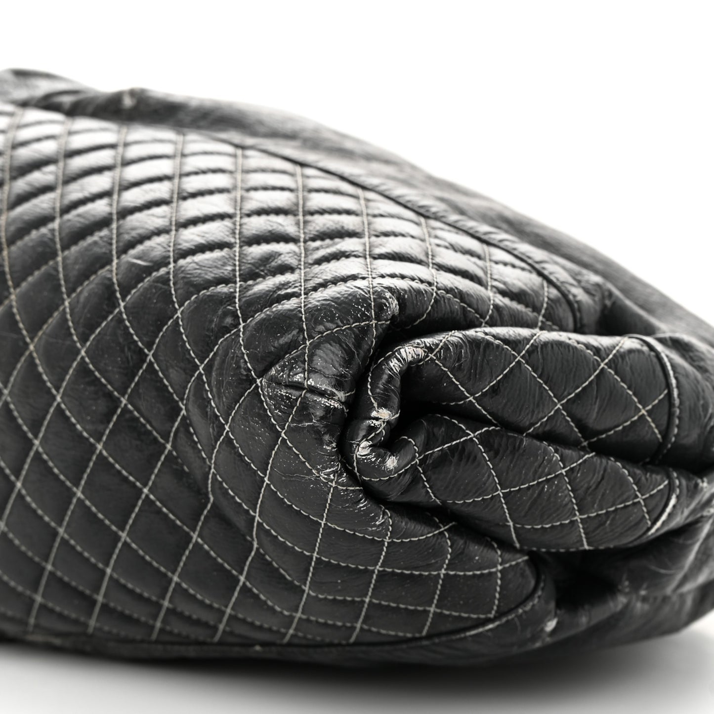 Vinyl Quilted Melrose Degrade Tote Black