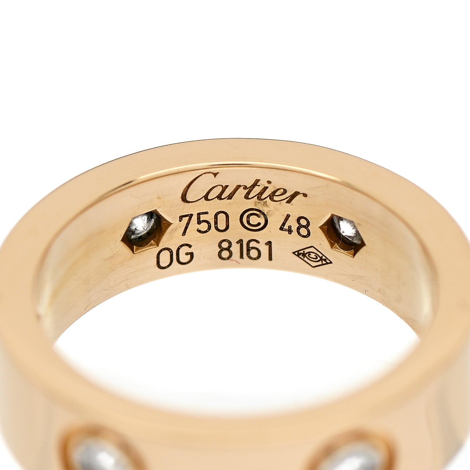 Cartier 18K Yellow Gold 6 Diamond 5.5mm LOVE Ring 48 4.5 4 of 4