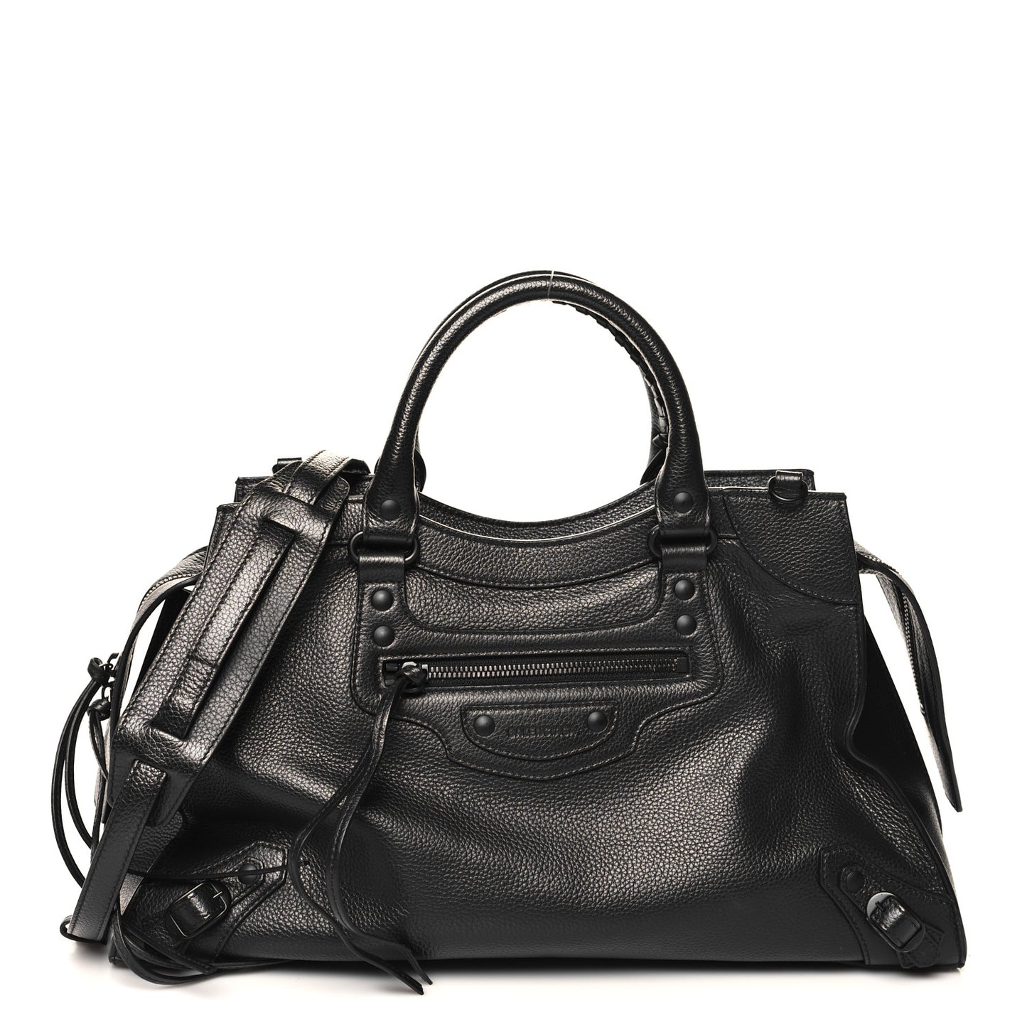 Grained Calfskin Black Hardware Neo Classic City Black