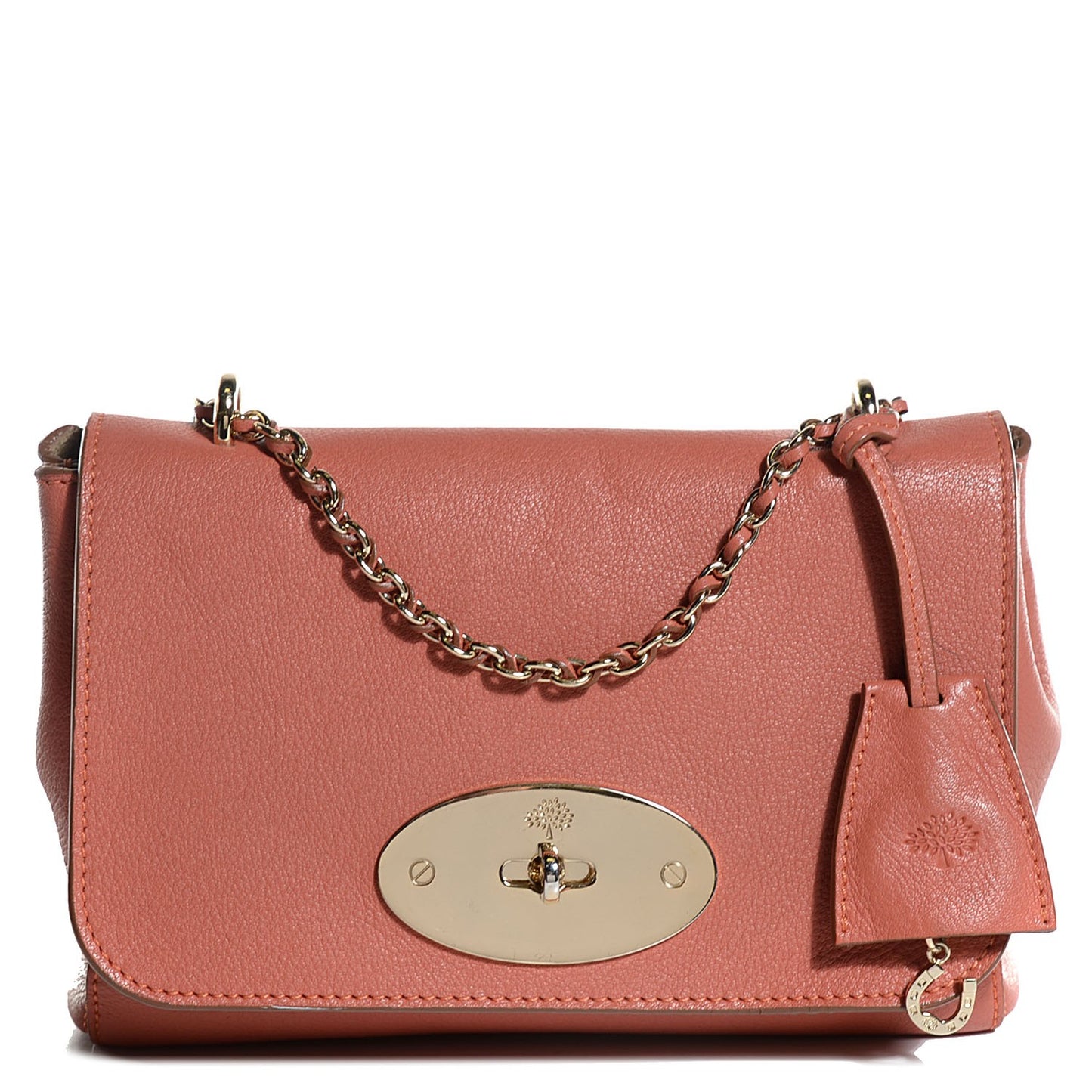 Smooth Matte Leather Lily Flap Burnt Peach