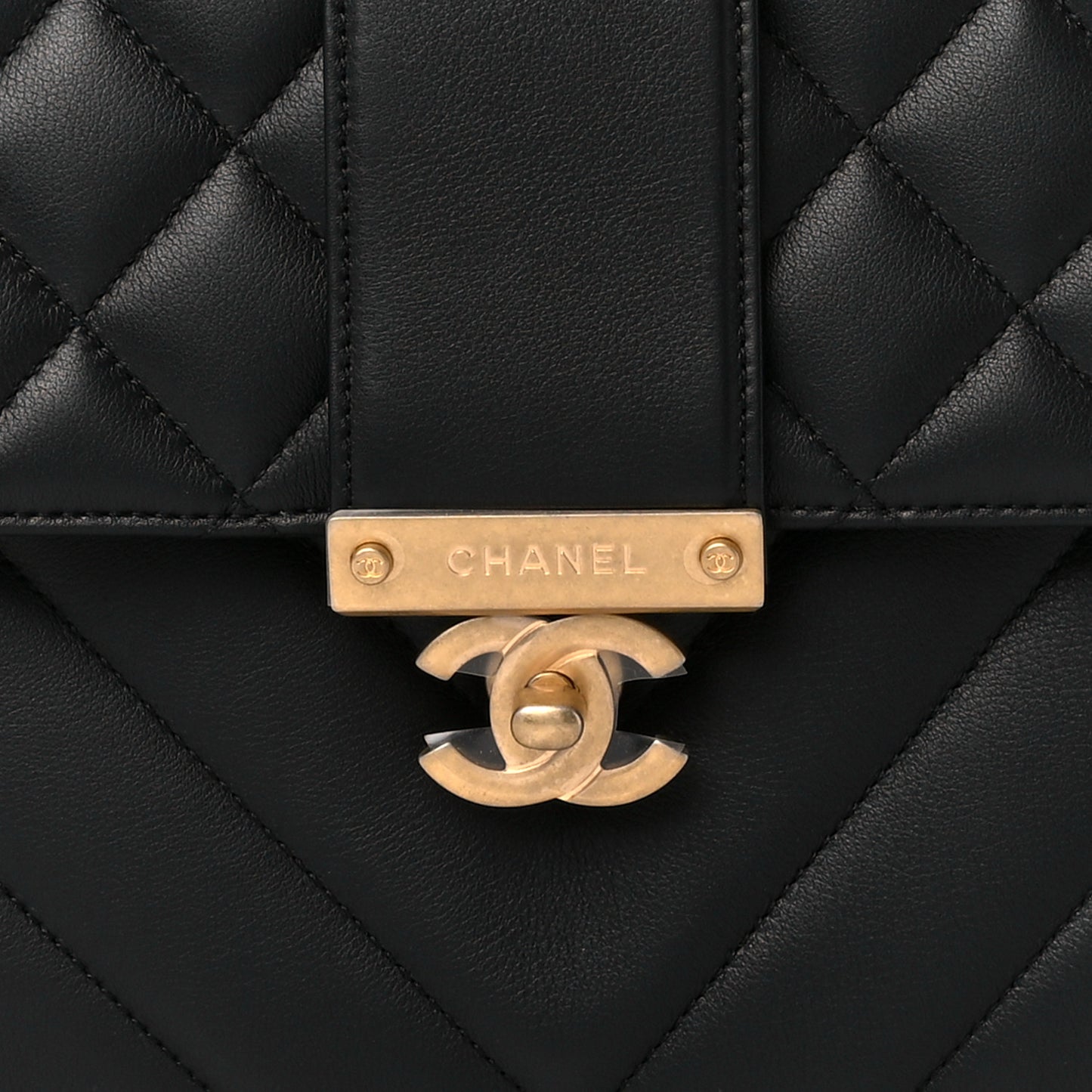 Calfskin Quilted Chevron In The City Bag Black