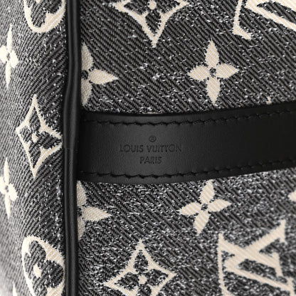 Louis Vuitton Denim Monogram Jacquard Speedy Bandouliere 25 Black 7 of 9