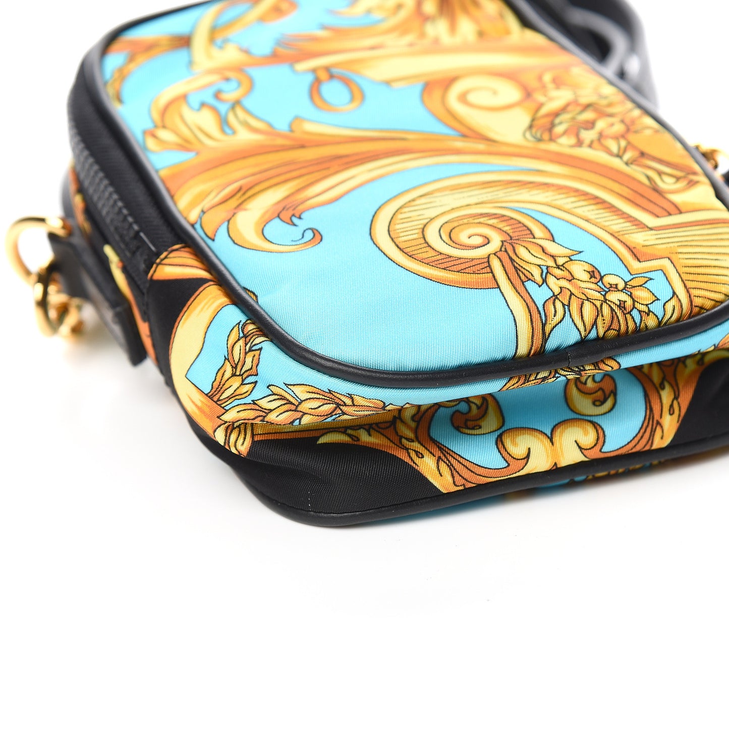 Nylon Baroque Print Small Crossbody Bag Black