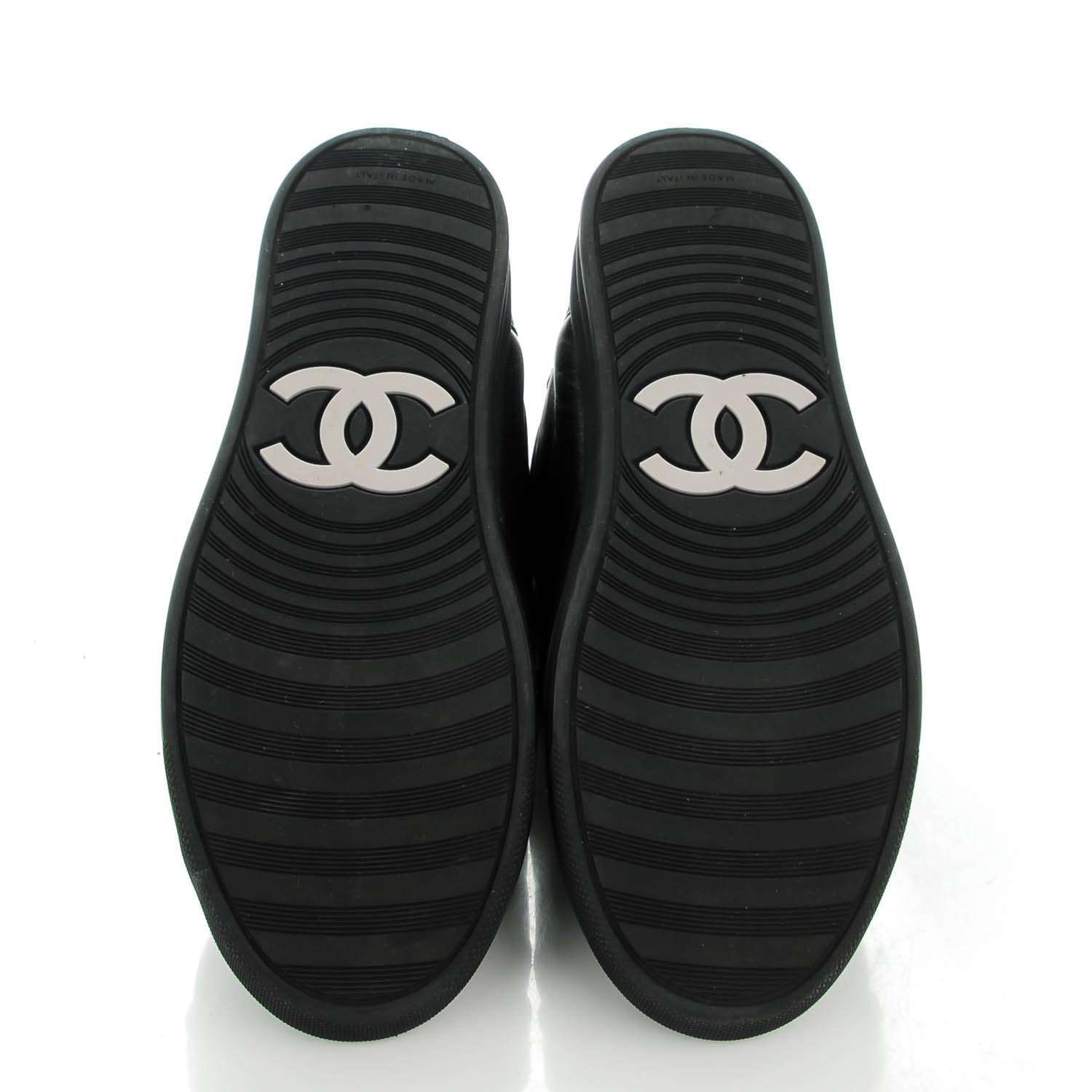 Chanel Lambskin Tweed Zipped Sneakers 38 Black Blue 5 of 9
