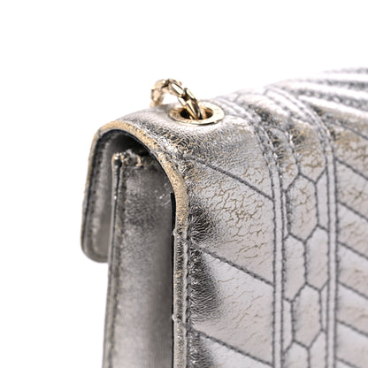 Bulgari Metallic Calfskin Quilted Serpenti Forever Shoulder Bag Silver 13 of 15