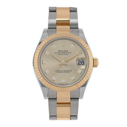Rolex Stainless Steel 18K Yellow Gold Diamond 31mm Oyster Perpetual Datejust Watch Champagne 278273 1 of 4