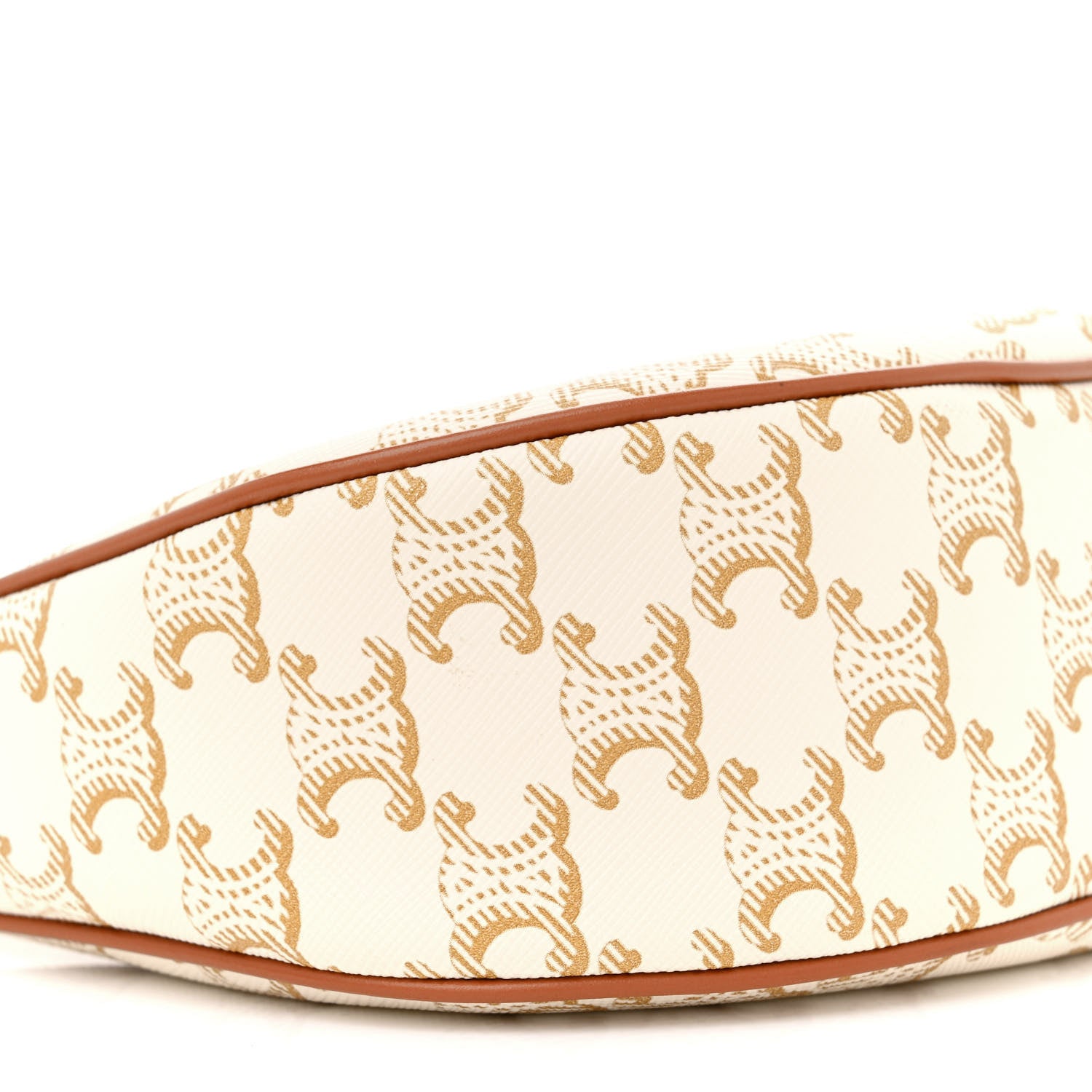 Celine Canvas Calfskin Ava Triomphe Shoulder Bag White 10 of 16