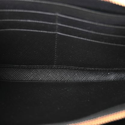 Prada Saffiano Metal Zip Around Wallet Black 5 of 8
